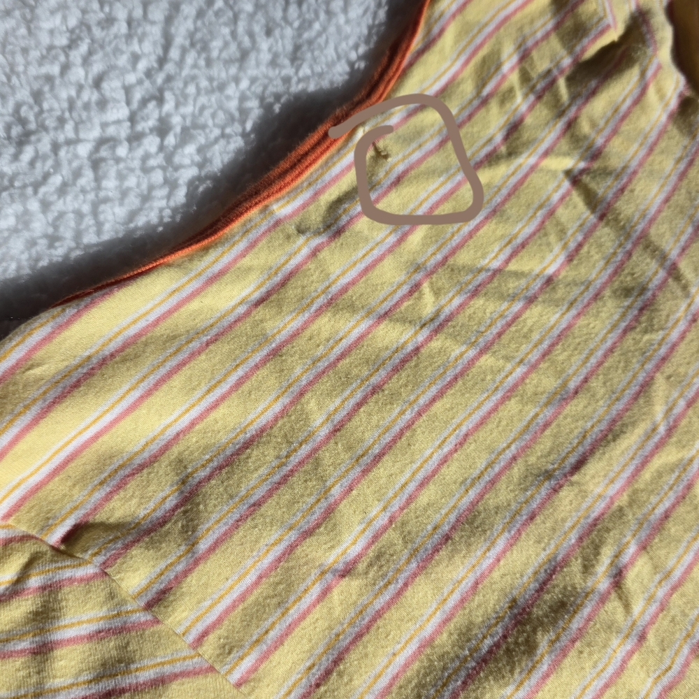 Abercrombie Vintage Striped Yellow Short Sleeve Top - Picture 3 of 7